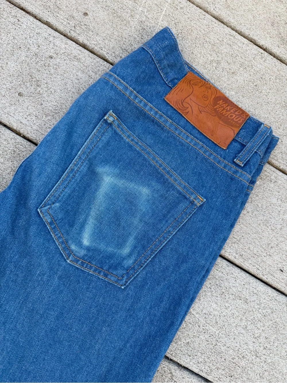 Naked & Famous Clear Blue Selvedge Super Guy Jeans Size 33